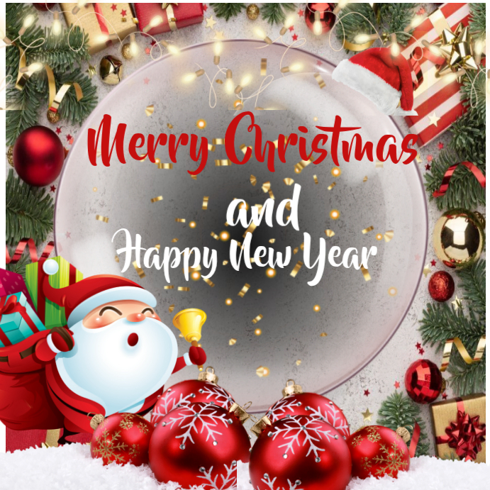 Maximalist Merry Christmas And Happy New Year Instagram Post Template ...