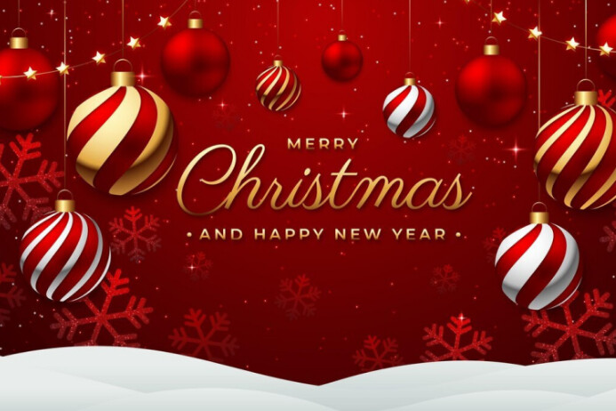 Maximalist Merry Christmas And Happy New Year Poster Template ...