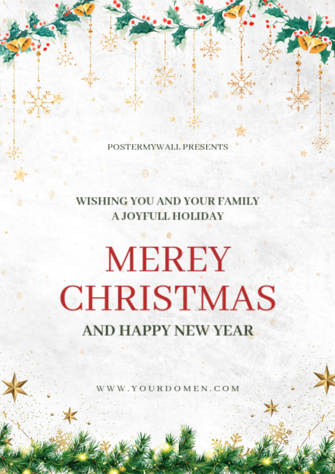 Copy of Maximalist Merry Christmas And Happy New Year Greetings A4 ...