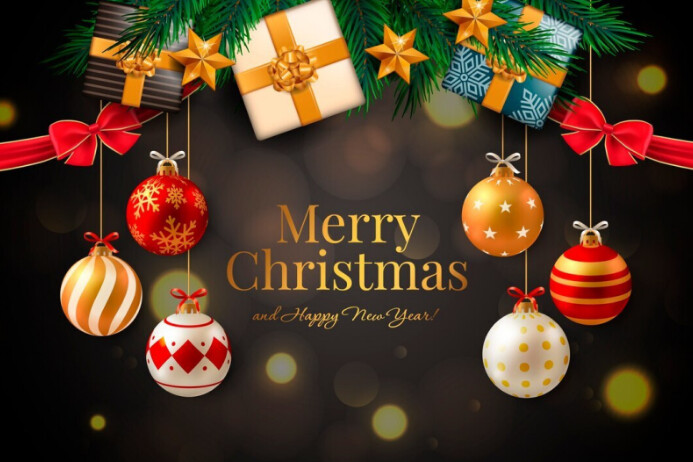 Copy of Maximalist Merry Christmas And Happy New Year Poster | PosterMyWall