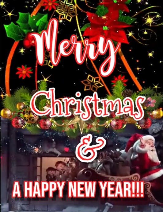 Maximalist Merry Christmas And Happy New Year Greeting Videos Flyer (us ...