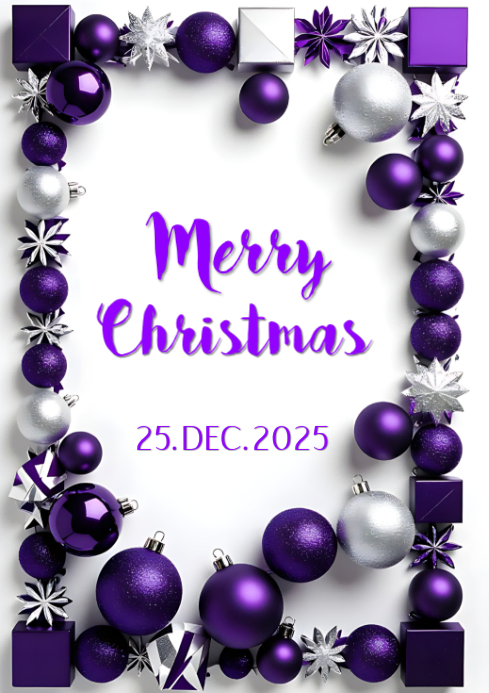 Maximalist Merry Christmas Card A4 Template | PosterMyWall