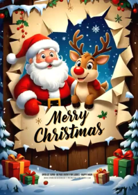 Maximalist Merry Christmas Card A6 template