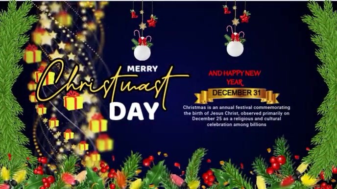 Maximalist Merry Christmas Digital Display Digital Display (16:9) template