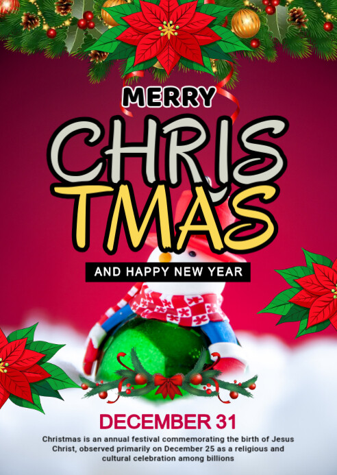 Copy of Maximalist Merry Christmas Flyer A6 | PosterMyWall
