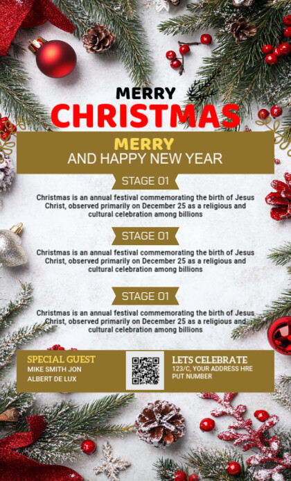 Maximalist Merry Christmas Flyer Template Us Legal | PosterMyWall