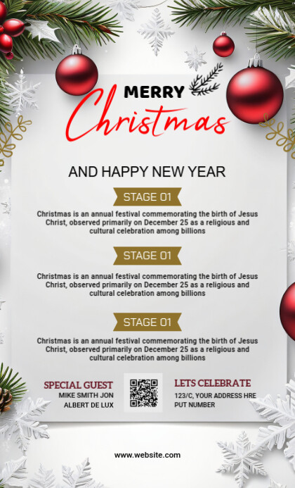Maximalist Merry Christmas Flyer Template Us Legal | PosterMyWall