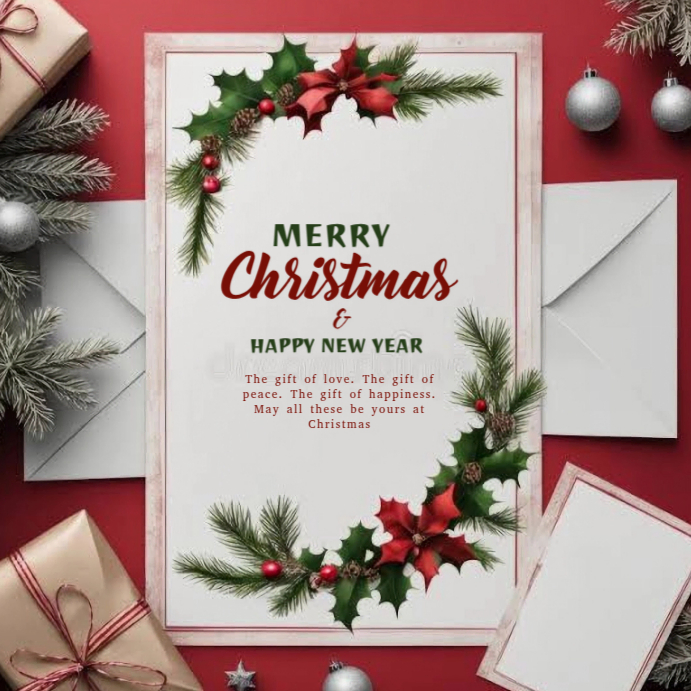 Maximalist Merry Christmas Greetings Instagram Post Template | PosterMyWall