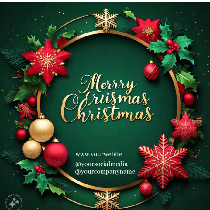 Maximalist Merry Christmas Greetings Instagram Post Template | PosterMyWall