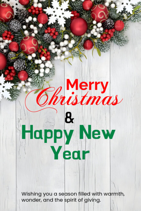 Maximalist Merry Christmas Happy New Year Poster Template | PosterMyWall