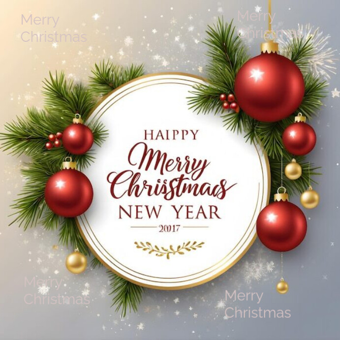 Maximalist Merry Christmas Instagram Post Template | PosterMyWall