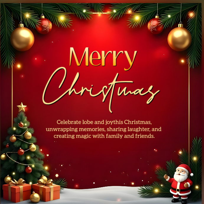 Maximalist Merry Christmas Instagram Post Template | PosterMyWall