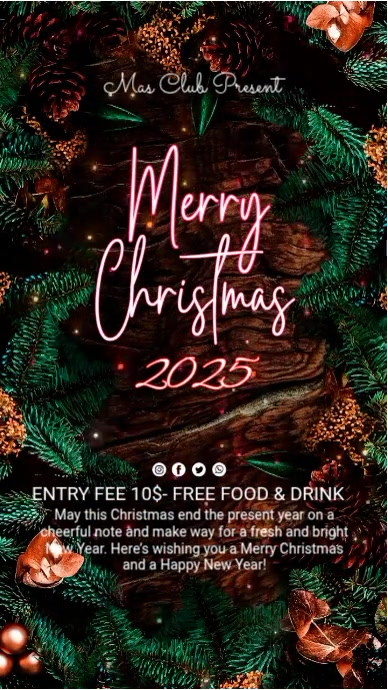 Maximalist Merry Christmas Instagram Story Template | PosterMyWall