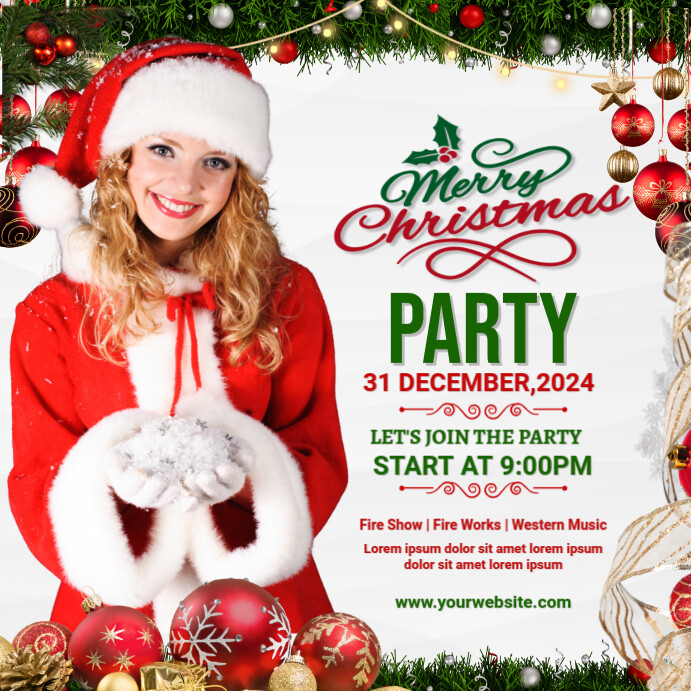 Copy of Maximalist Merry Christmas Party Instagram Post | PosterMyWall