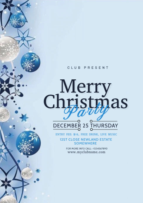 Maximalist Merry Christmas Party Invitation A4 Template | PosterMyWall