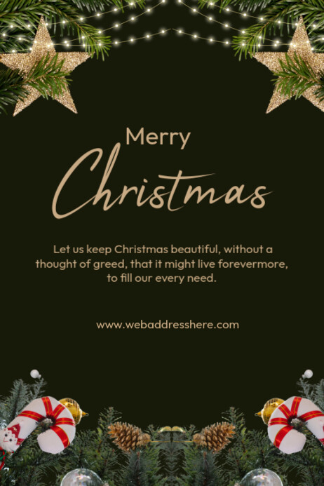 Maximalist Merry Christmas Poster Cartaz template