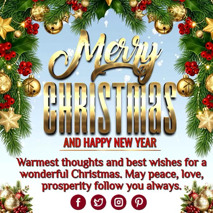 Maximalist Merry Christmas Wish Video Instagram Post Template ...