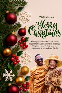 Maximalist Merry Christmas Wishes Template Design Poster