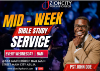 Maximalist Midweek Bible Study Service  Postcard template