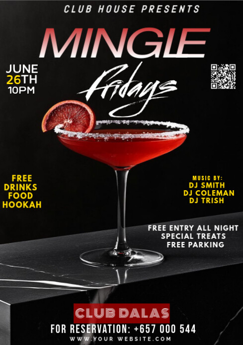 Maximalist Mingle Friday Party A4 template