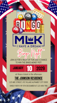 Maximalist Mlk Bingo Night Invitation Instagram Story template