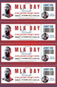 Maximalist Mlk Day Parade Admit Ticket Tabloid template