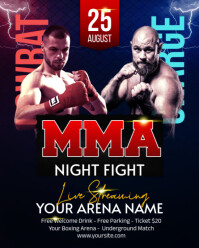 Maximalist MMA Night Fight Instagram Portrait template