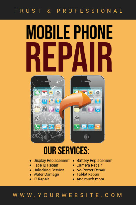 Phone Poster Example Maximalist Mobile Phone Repair Poster Template | PosterMyWall