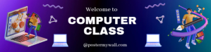 Maximalist Modern Computer Class Banner Google Classroom Banner template
