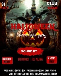 Черный Halloween Party Instagram Portrait Template
