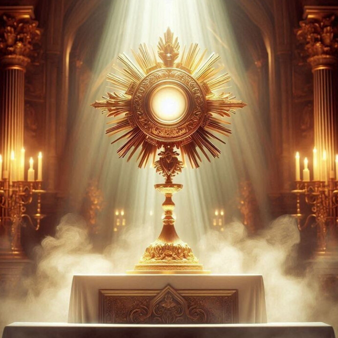 Maximalist Monstrance Prayer Art Design  Instagram Post Instagram-Beitrag template