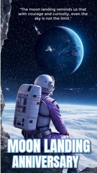 Maximalist Moon Landing Anniversary Instagram Reel template