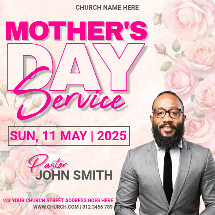 Maximalist Mother's Day Church Service Instagram Post template