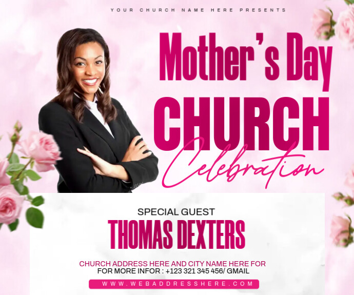 Maximalist Mother's Day Sunday Service Medium Rectangle 中矩形广告 template