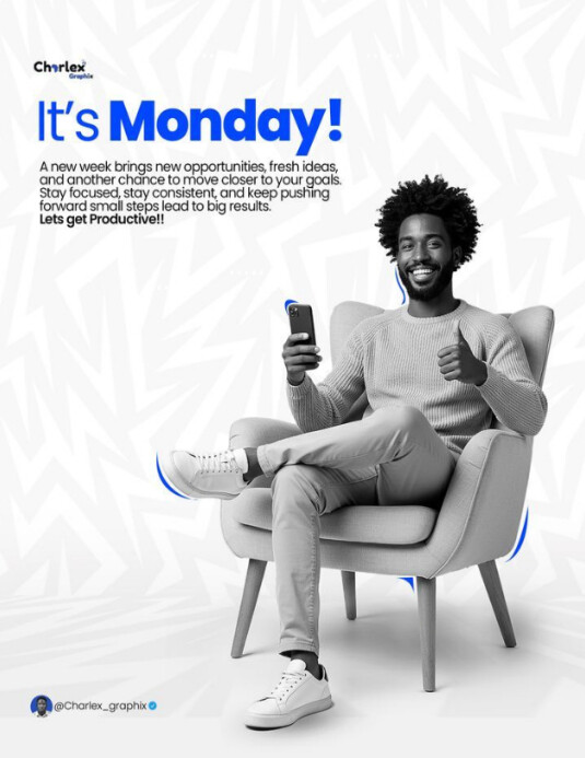 Maximalist Motivational Monday Flyer (us Letter) Pamflet (VSA Brief) template