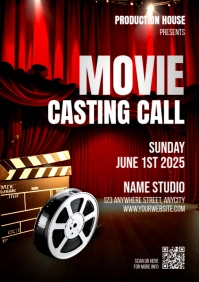 Maximalist Movie Casting Auditions Poster Template A4
