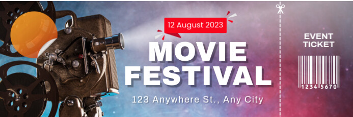 Maximalist Movie Festival Ticket Banner 2' × 6' template