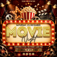 Noir Movie Night Event Сообщение Instagram Template