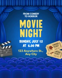 Maximalist Movie Night Invitation Instagram Portrait template