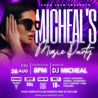 Maximalist Music Party Instagram Post Wpis na Instagrama template