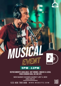 Maximalist Musical Event Flyer A6 template