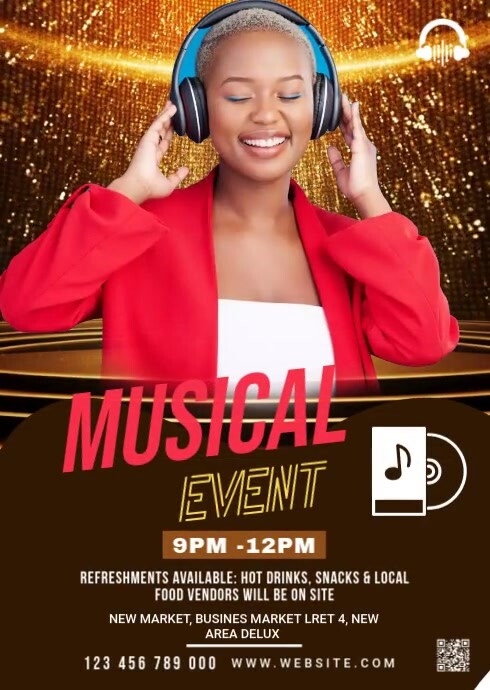 Maximalist Musical Event Flyer A6 template