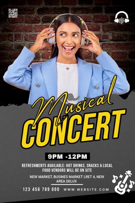 Maximalist Musical Event Poster Poster Cartaz template