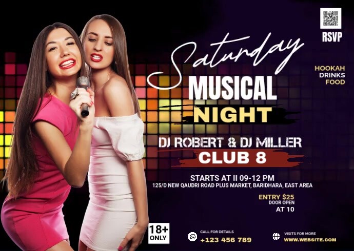 Maximalist Musical Party Postcard Postal template