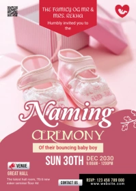 Maximalist Naming Ceremony Flyer  A6 template