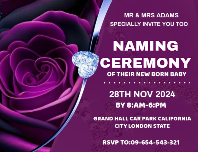 Maximalist Naming Ceremony Invitation Template Flyer (us Letter)
