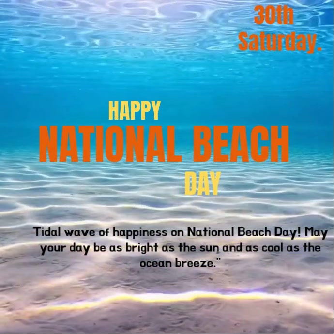 Maximalist National Beach Day Instagram Post Template | PosterMyWall