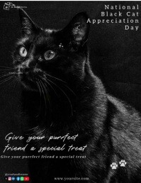 Maximalist National Black Cat Appreciation Day Flyer (us Letter) template