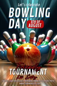 Maximalist National Bowling Day Poster template