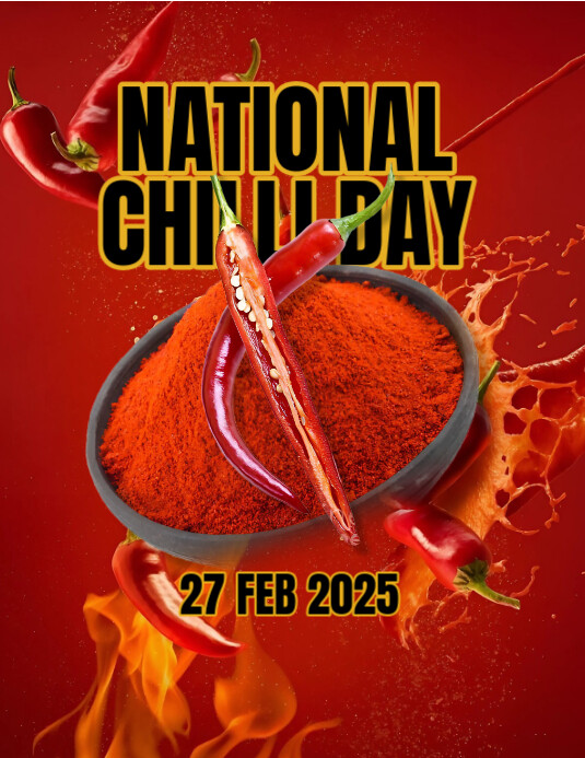 Maximalist National Chilli Day Flyer (us Letter) template